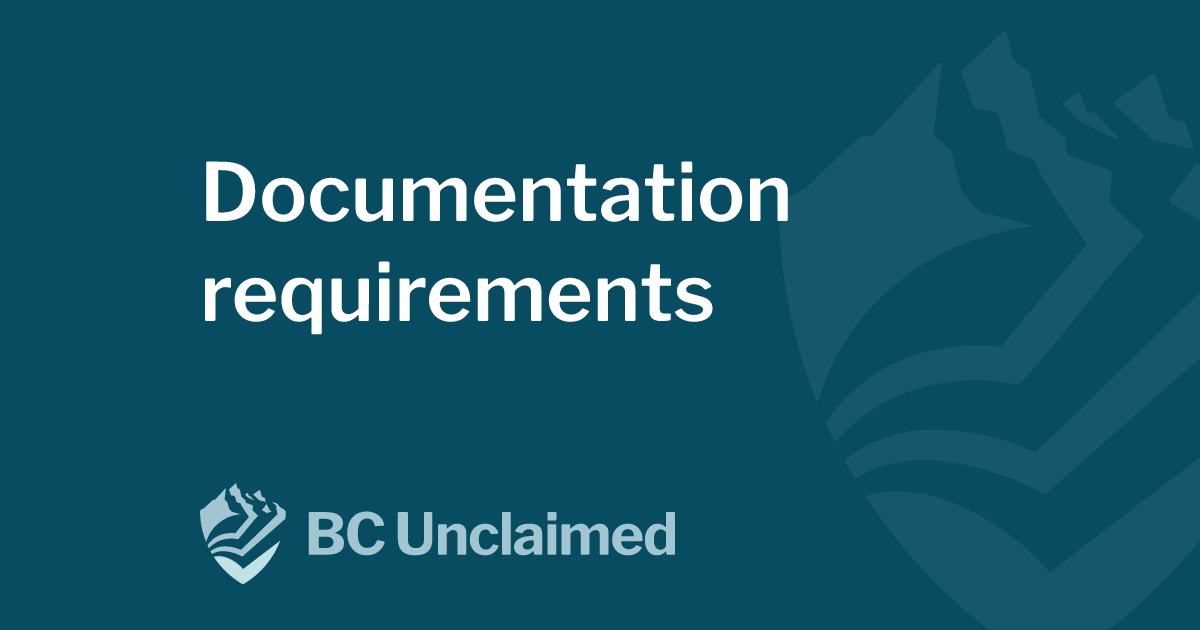 Claim documentation BC Unclaimed